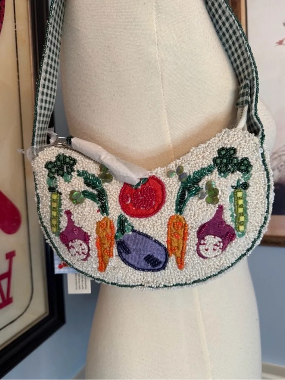 Viral Beaded Bag! NWT Garden Vegetable Shoulder Bag